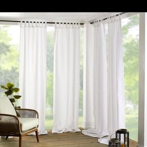 Marine Tab-Top Curtain Panel for Window, Patio, Pergola, Deck, 52"W x 108"L